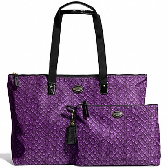 Coach Handbags - COACH WEEKENDER TOTE SHOULDER BAG SNAKE 2 PC NWT
